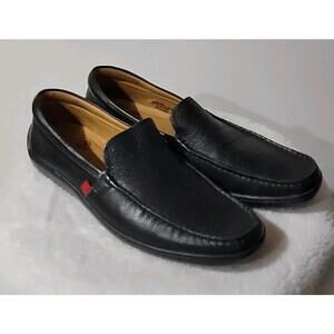 Marc Joseph New York Broadway Mens Moccasin Black Grainy Leather US 8/UK 7